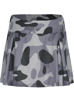 Grey Camouflage Pleated Women's Skort